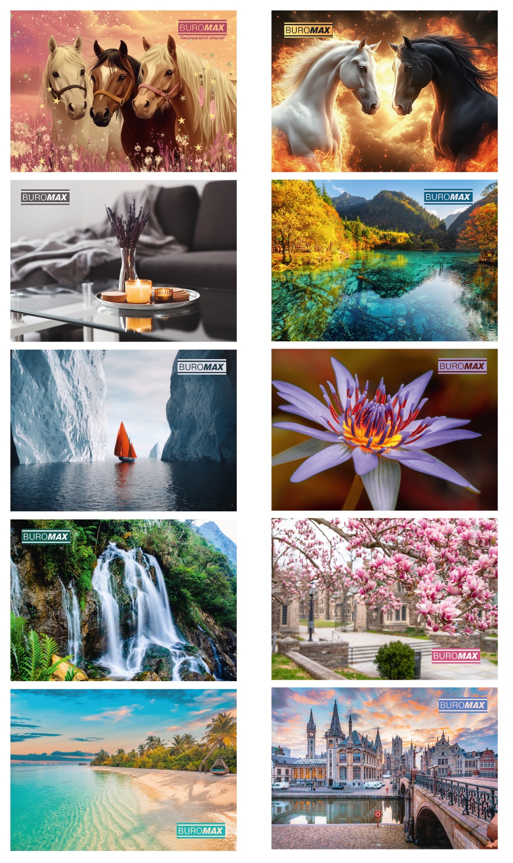 Календар настінний квартальний Buromax, 1 пружина, малюнок асорті (BM.2106)